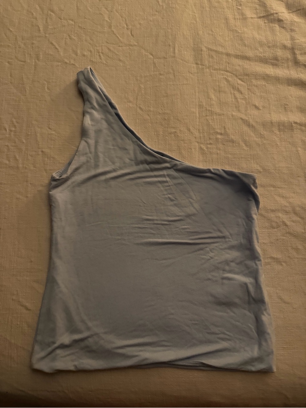 J. Crew Pale Blue One-Shoulder Top